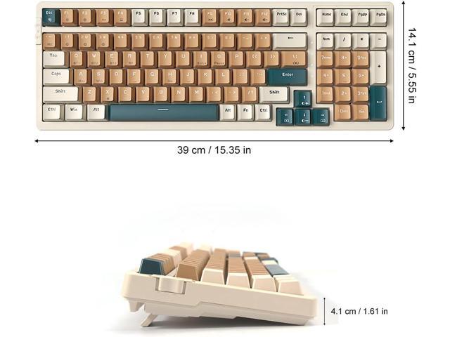 Wireless Mechanical Keyboard, Triple Mode 2.4G/USB-C/BT Gaming Keyboards 100 Keys Backlit Red Switch Keyboard Rechargeable Mechanical Gaming...