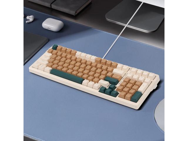 Wireless Mechanical Keyboard, Triple Mode 2.4G/USB-C/BT Gaming Keyboards 100 Keys RGB Backlit, Blue Switch Keyboard Rechargeable Mechanical...