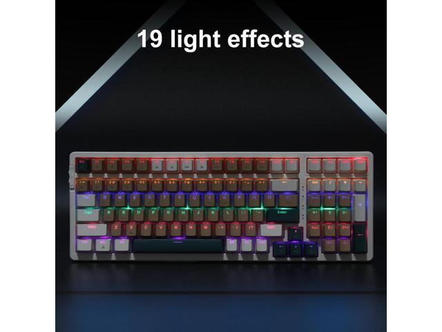 Wireless Mechanical Keyboard, Triple Mode 2.4G/USB-C/BT Gaming Keyboards 100 Keys RGB Backlit, Blue Switch Keyboard Rechargeable Mechanical...