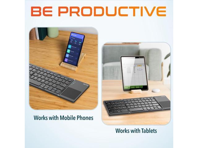 Delton F75 Foldable Bluetooth Keyboard with Touchpad, Compact and Portable Design, Rechargeable Wireless Keyboard, Compatible with PC, Laptop,...
