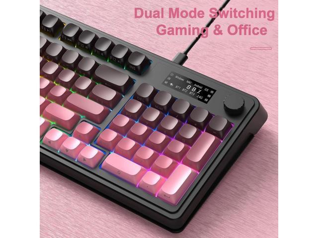 AULA S99 Pro Keyboard, Wireless Keyboards with Media Knob Custom RGB Backlit, 3-Modes BT/2.4G/USB-C Membrane Gaming Creamy Keyboard for...