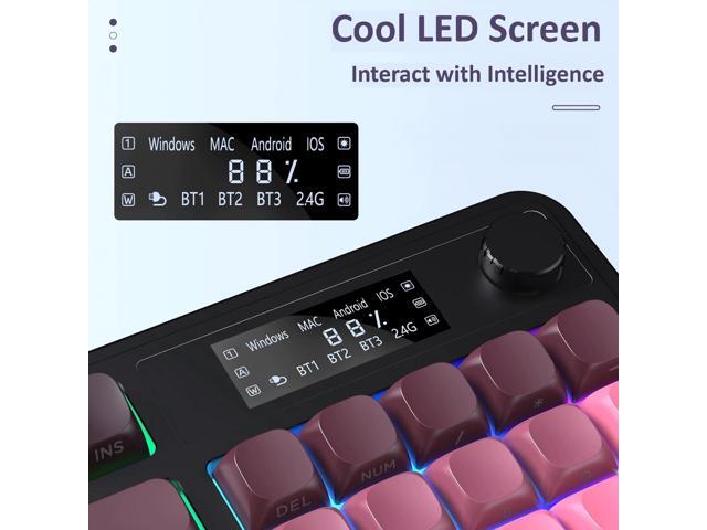 AULA S99 Pro Keyboard, Wireless Keyboards with Media Knob Custom RGB Backlit, 3-Modes BT/2.4G/USB-C Membrane Gaming Creamy Keyboard for...