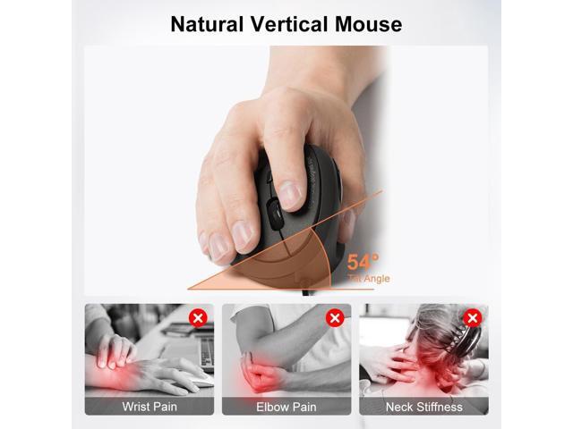 SANWA Wired Ergonomic Mouse, Optical Vertical Mice for Small Hands, Reduce Wrist Strain, 1000/1600 Adjustable DPI, 6 Buttons, Compatible with...