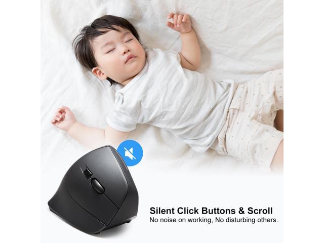 SANWA 2.4G Wireless Ergonomic Mouse, Optical Vertical Computer Mice, Silent Noiseless Click, (800/1200/1600 Adjustable DPI, 6 Buttons) Compatible...