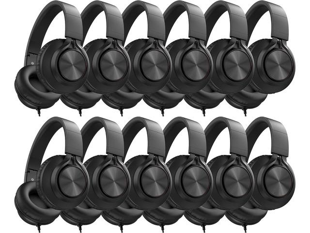 AILIHEN Headphones Wired 12-Pack Bulk for School Students Kids K-12 ClassroomAdjustable, Foldable, Over-Ear Headsets with Microphone HD Stereo...