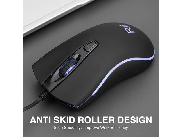 Rii Wired Mouse, RM105 USB Computer Mouse,RGB Optical Office Mice for PC,Computer,Laptop,Desktop,Windows (10 Pack)