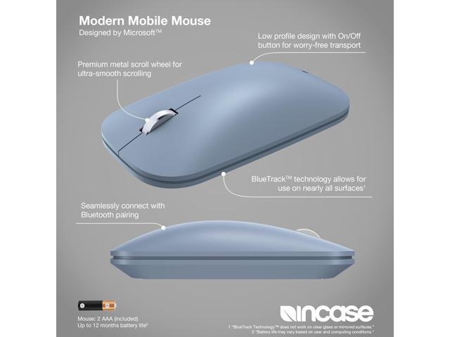 Incase Modern Mobile Mouse Designed by Microsoft Lightweight, Precision Navigation, Right/Left Hand Use, Scroll Wheel, BlueTrack Technology,...