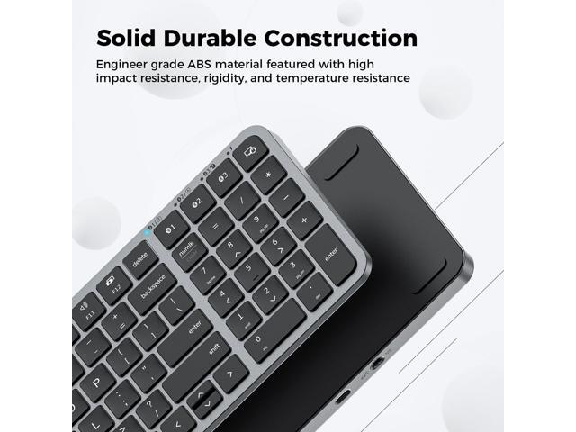 iClever BK20 Bluetooth Keyboard, with Numeric Keypad, Multi-Device Rechargeable and Stable Connection Compact Size Wireless Keyboard for MacBook,...