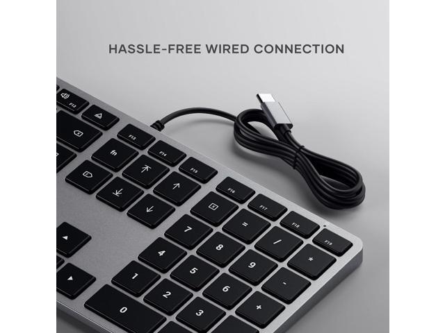 Satechi Slim W3 Wired Backlit Keyboard with Numeric Keypad, Illuminated Keys & USB C Connection, for MacBook Air/Pro M5/M4, iPad Air/Pro M5/M4/M3,...