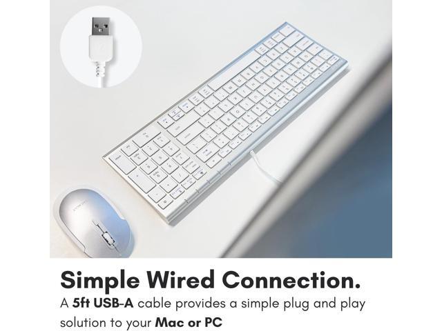 Macally Wired Keyboard for Mac, Compatible Apple Keyboard with Numeric Keypad - Slim, Space-Saving Design for MacBook Pro/Air Laptop, Mac mini,...