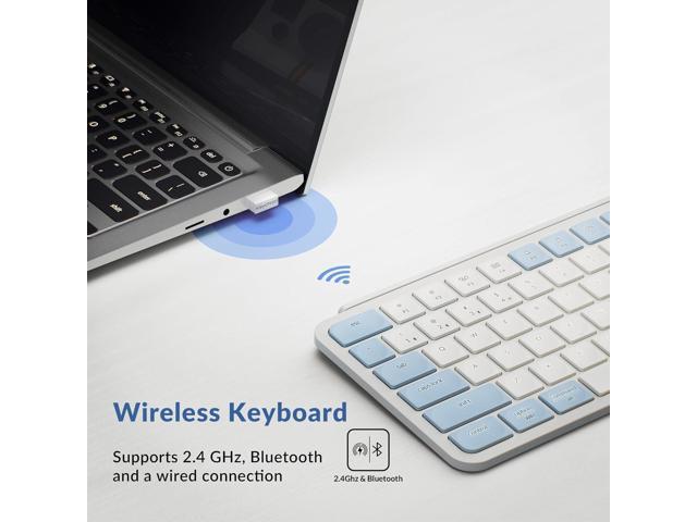 Keychron B1 Pro Ultra-Slim ZMK/Launcher Wireless Bluetooth 2.4 GHz/Wired Connection Keyboard for Mac Windows Linux - Retro Blue