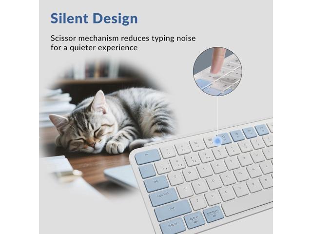 Keychron B1 Pro Ultra-Slim ZMK/Launcher Wireless Bluetooth 2.4 GHz/Wired Connection Keyboard for Mac Windows Linux - Retro Blue