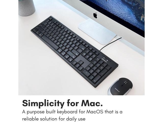 Macally Full Size Wired Mac Keyboard - Compatible with All Macs with USB Port - Wired Keyboard for Mac Mini / Pro, Macbook Pro/Air, iMac with...