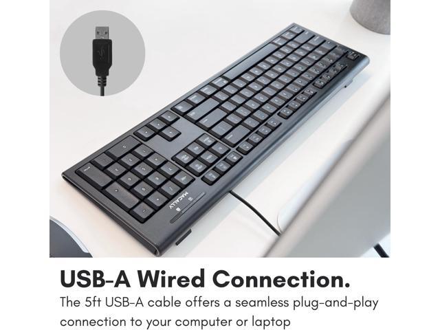 Macally Full Size Wired Mac Keyboard - Compatible with All Macs with USB Port - Wired Keyboard for Mac Mini / Pro, Macbook Pro/Air, iMac with...