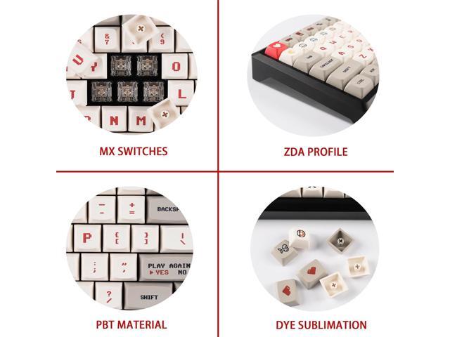 YMDK 146 Key Gameboy Dye Sub ZDA PBT Keycap Similar to XDA for MX Keyboard 104 87 61 Melody 96 KBD75 ID80 GK64 68Only Keycap (Gameboy)
