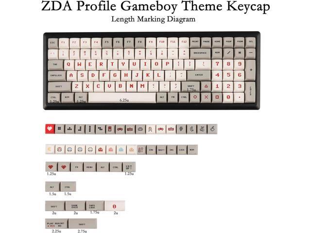 YMDK 146 Key Gameboy Dye Sub ZDA PBT Keycap Similar to XDA for MX Keyboard 104 87 61 Melody 96 KBD75 ID80 GK64 68Only Keycap (Gameboy)