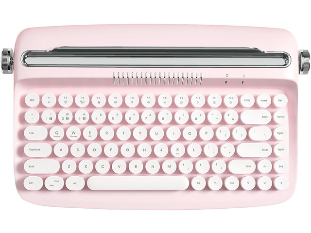 YUNZII ACTTO B303 Wireless Retro Typewriter Bluetooth Keyboard(Baby Pink)