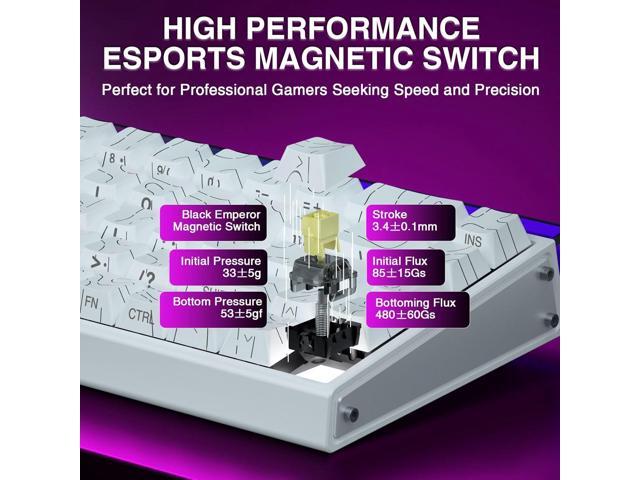 AULA Hero 68 HE 60% Gaming Keyboard Wired, Hall Effect Magnetic Switch Keyboard with 8K Hz Polling Rate, Side Printed PBT Keycaps, RGB Backlit...