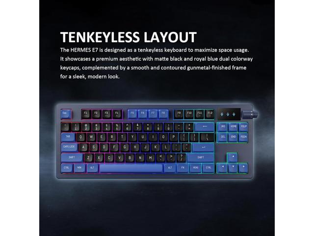 GAMDIAS Hermes E7 Wired Gasket 75% RGB Mechanical Keyboard, Volumn Control Knob, Hot Swappable Linear Red Switch, Backlit RGB with PBT Keycaps,...