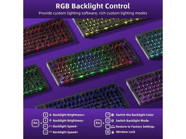 ZORNHER ZH980 Mechanical Keyboard Wireless,95% Black Hot-Swappable Custom Creamy Keyboard with Number Pad,Black Topographic Keycaps,Creamy Sounding...