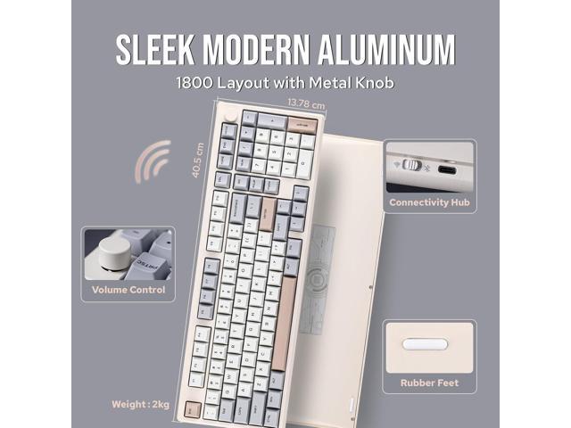 EPOMAKER Galaxy100 QMK/VIA Wireless Gaming Keyboard, Aluminum Shell, Bluetooth/2.4Ghz/USB-C, Pre-Lubed Hot-Swappable Linear Switches, NKRO, RGB...