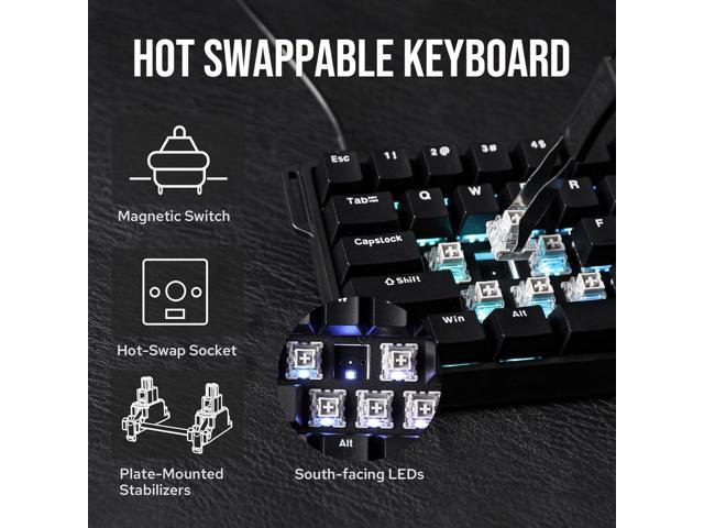 EPOMAKER Aula WIN68 HE Magnetic Keyboard with Adjustable Actuation, Hall Effect Switches, 65% Wired Compact Keyboard, 8000 Hz Polling Rate,...