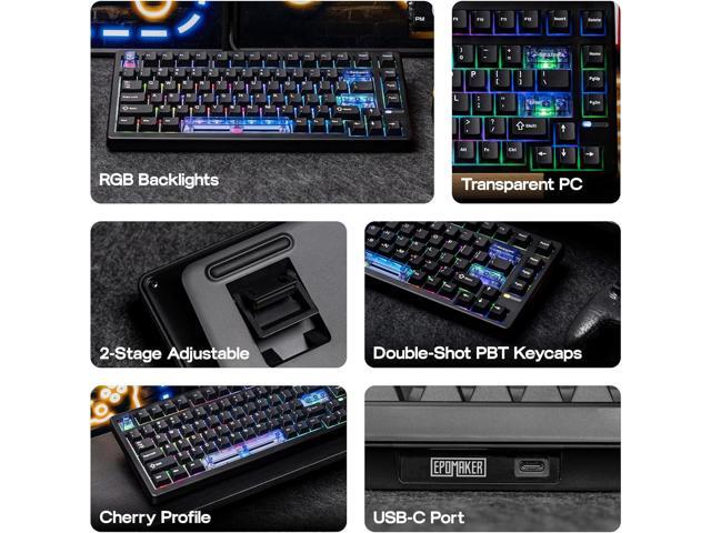 EPOMAKER HE80 Hall Effect Gaming Keyboard, 8K Polling & 32K Scan, Creamy Gasket, DKS, SOCD, Hot-Swappable, RGB Backlit, Wired Gaming Keyboard for...