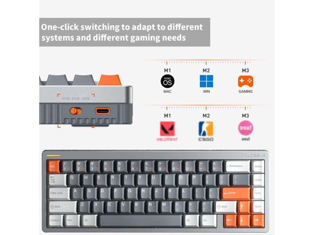 nuphy Halo65 HE Rapid Trigger Gaming Keyboard, 65% Layout 67 Keys Wired Magnetic Switches Keyboard, Hall Effect Keyboard, Hyper-Fast Adjustable...