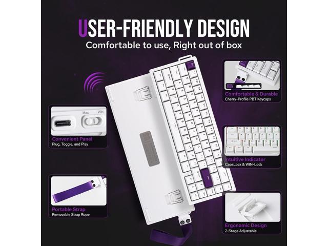 EPOMAKER HE68 Hall Effect Keyboard, 8000hz Polling, 0.01mm Adjustable Trigger, 0.125ms Latency, Creamy Gasket, Snap Key, SOCD, RGB, Wired Magnetic...
