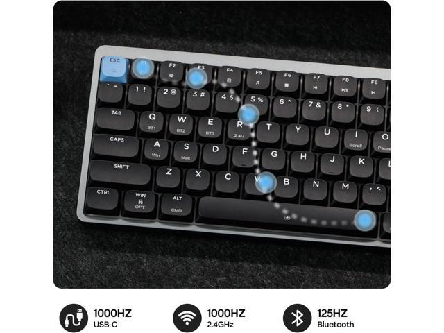 EPOMAKER Luma84 Low Profile Aluminum Mechanical Keyboard, QMK/VIA Programmable, Tri-Mode Wireless, Win/MAC/Linux Compatible, RGB Backlight...