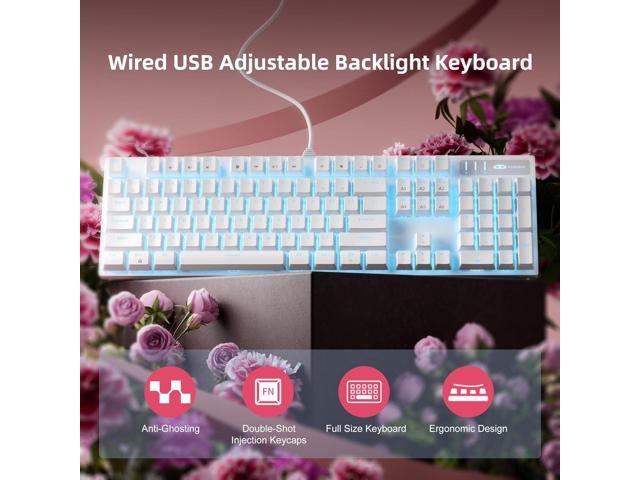 MageGee Mechanical Gaming Keyboard, Wired USB Adjustable Backlight Keyboard, New Mechanical Storm 100% Anti-ghosting Keyboards with Blue Switches...
