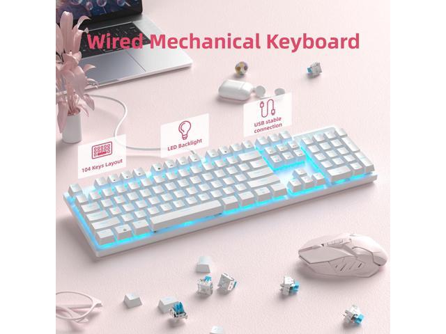 MageGee Mechanical Gaming Keyboard, Wired USB Adjustable Backlight Keyboard, New Mechanical Storm 100% Anti-ghosting Keyboards with Blue Switches...