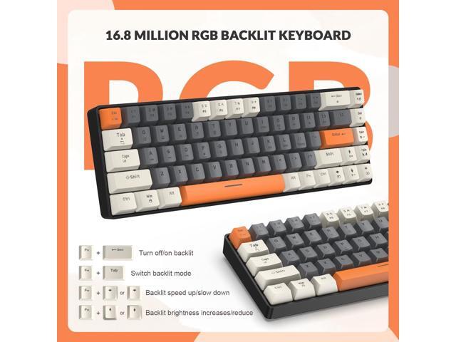 T8 60% Mechanical Gaming Keyboard,68 Keys TKL Compact Layout Mini Keyboard,18 Chroma RGB Backlit,Slight Clicky Brown Switch,Anti-ghosting,Pro...