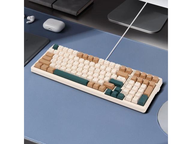 Wireless Mechanical Keyboard, Triple Mode 2.4G/USB-C/BT Gaming Keyboards 100 Keys RGB Backlit, Brown Switch Rechargeable Brown Combo