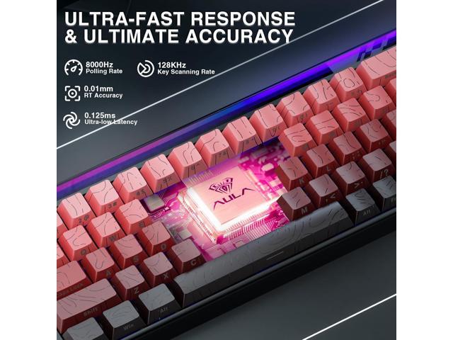 AULA Hero 68 HE 60% Gaming Keyboard Wired, Hall Effect Magnetic Switch Keyboard with 8K Hz Polling Rate, Side Printed PBT Keycaps, RGB Light Box,...