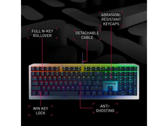 Cherry MV 3.0 Viola Wired Mechanical Gaming Keyboard. RGB Backlight with Cross Linear Viola Switches. from The Makers of The MX Switch. (White)