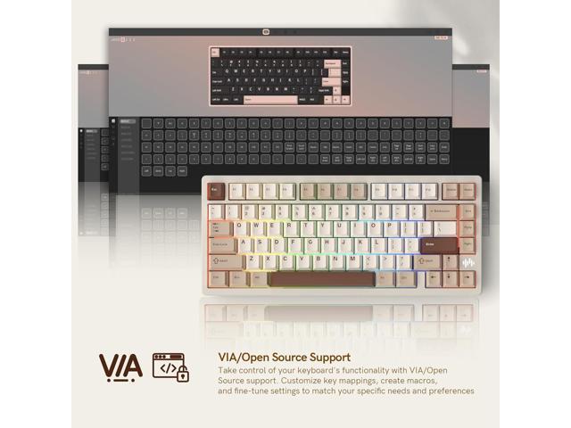 Womier RD75 Pro 75% Wireless Gaming Keyboard, Quick Release Aluminum Keyboard, QMK/VIA Tri-Mode Mechanical Key Board Custom Hot Swappable with RGB...