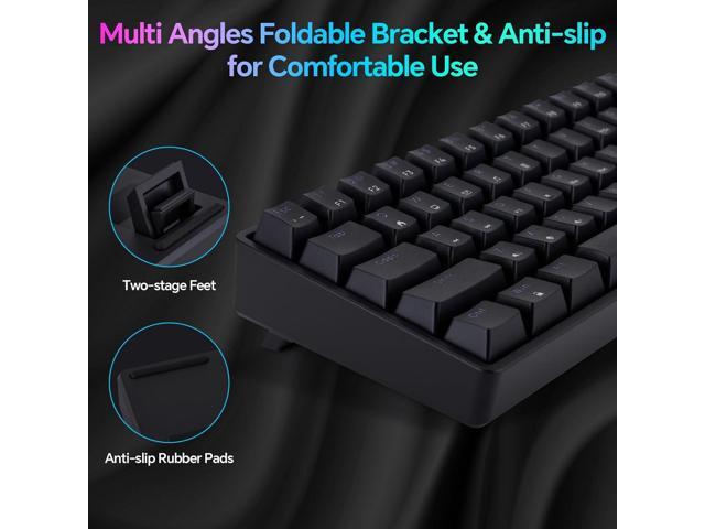 Mechanical 60% Gaming RGB Keyboard 61 Keys Wired USB DIY Customize Backlight Macro keypad Ultra-Compact Blue Switches Compatible with Windows Mac...