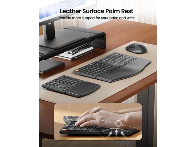 ProtoArc Ergonomic Keyboard Mouse, EKM04 2.4GHz Wireless Ergo Keyboard Mouse Combo with Separate Numeric Keypad, Split Design, Hard Wrist Rest,...