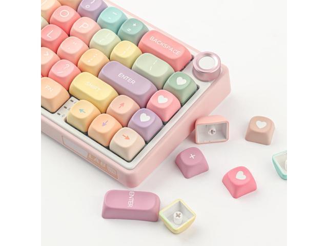 PBT Keycaps 126 Keys MOA Profile Cute Keycap Dye-Sublimation Rainbow Candy Keycaps Set Custom Keycap for Cherry Gateron MX Swithes Mechanical...