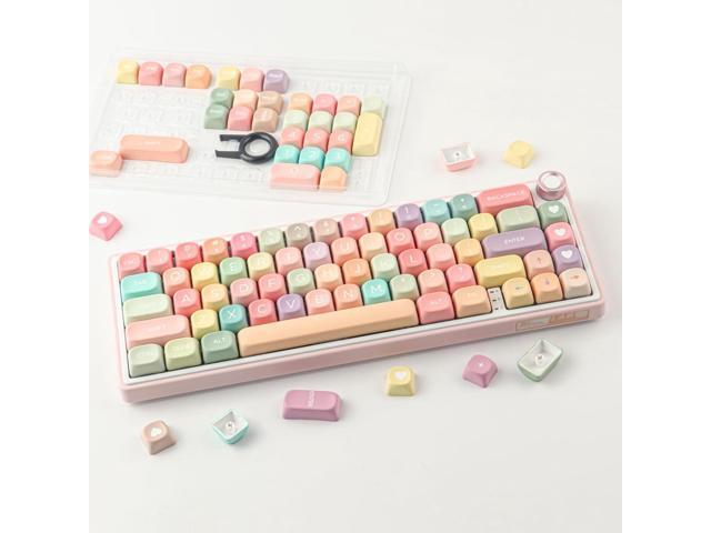 PBT Keycaps 126 Keys MOA Profile Cute Keycap Dye-Sublimation Rainbow Candy Keycaps Set Custom Keycap for Cherry Gateron MX Swithes Mechanical...