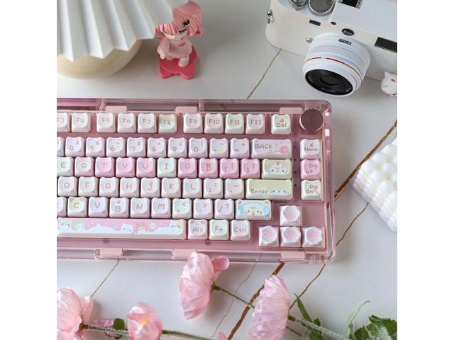 KiiBOOM Cute Cat Keycaps Set, Mao Profile, PBT/PC Keycap for MX Switches Mechanical Keyboard, Compatible with 60%, 65%, 75%, TKL, 96%, Full-Sized...