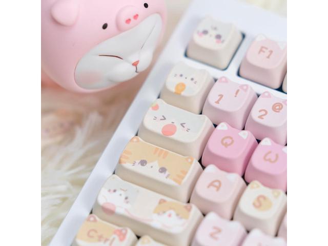 KiiBOOM Cute Cat Keycaps Set, Mao Profile, PBT/PC Keycap for MX Switches Mechanical Keyboard, Compatible with 60%, 65%, 75%, TKL, 96%, Full-Sized...
