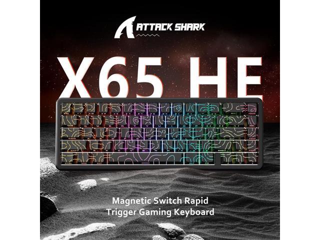 ATTACK SHARK X65 HE Wired Rapid Trigger Magnetic Switch 65% Mechanical Gaming Keyboard, Hall Effect Top Mount RGB Hot Swap,Adjustable...