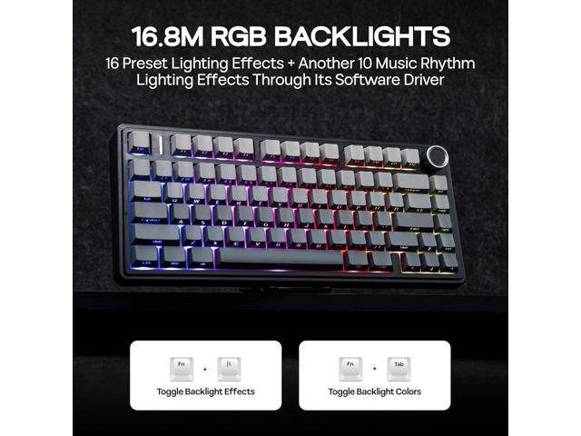 MechLands Aula F75 PRO 75% Wireless Gaming Keyboard, Gasket Mechanical Custom Keyboard with Five-Layer Padding, BT/2.4GHz/USB-C, Hot Swappable,...