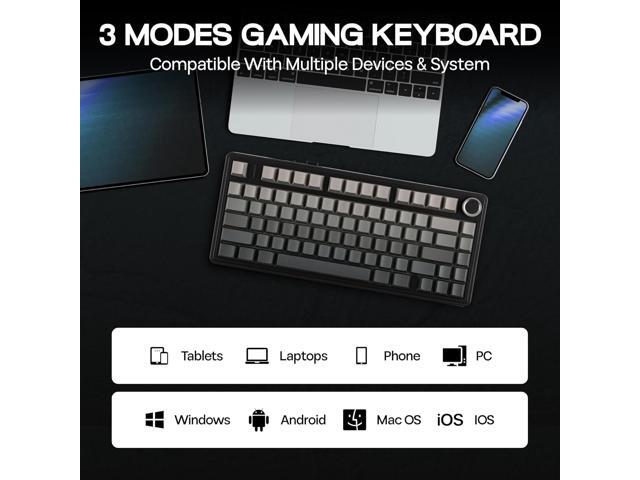 MechLands Aula F75 PRO 75% Wireless Gaming Keyboard, Gasket Mechanical Custom Keyboard with Five-Layer Padding, BT/2.4GHz/USB-C, Hot Swappable,...