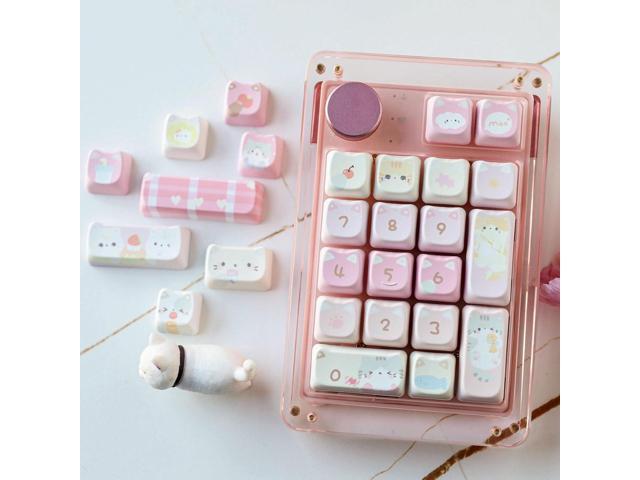 KiiBOOM Cute Cat Keycaps Set, Mao Profile, PBT/PC Keycap for MX Switches Mechanical Keyboard, Compatible with 60%, 65%, 75%, TKL, 96%, Full-Sized...