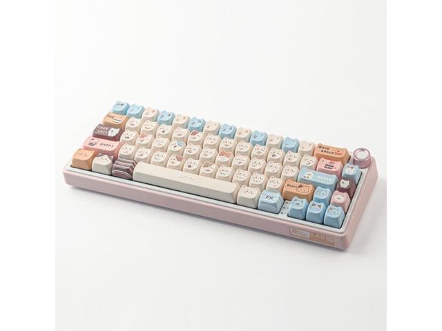 PBT Keycaps 142 Keys Cute Keycaps Dye-Sublimation Sea Salt Cat Keycap Mao Profile Custom Keycap for Cherry Gateron MX Swithes Mechanical Keyboards