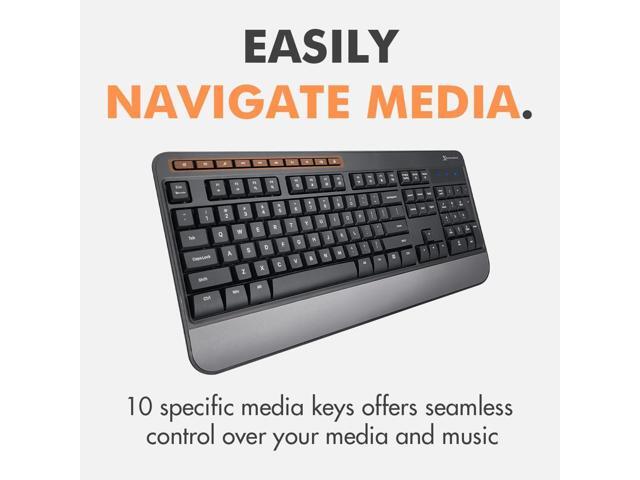 X9 Wired Keyboard - Comfortable Typing - Ergonomic Full Size USB Keyboard with Wrist Rest, Number Pad, Multimedia and 114 Keys - External Computer...