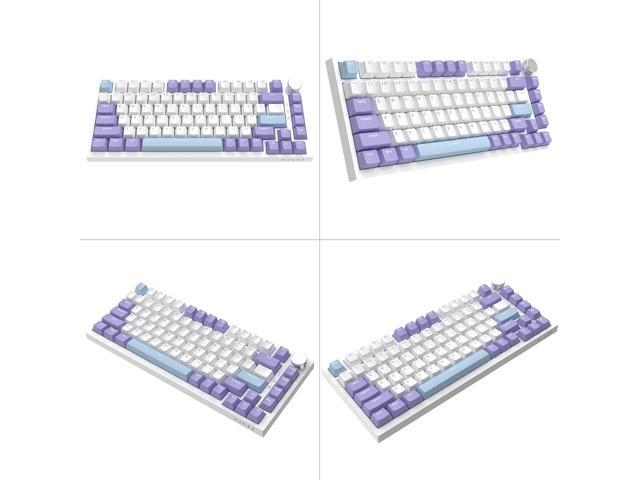 AJAZZ AK820 75% Wired RGB Gasket Mechanical Keyboard with Volume Knob, Compact 82 Keys Hot-Swap Keyboard, OME Profile PBT Keycap, Detachable Type-C...